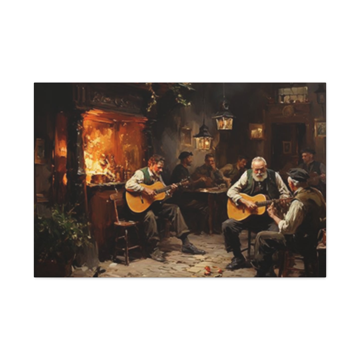 People At Pub & Bar Painting Wall Art & Canvas Prints