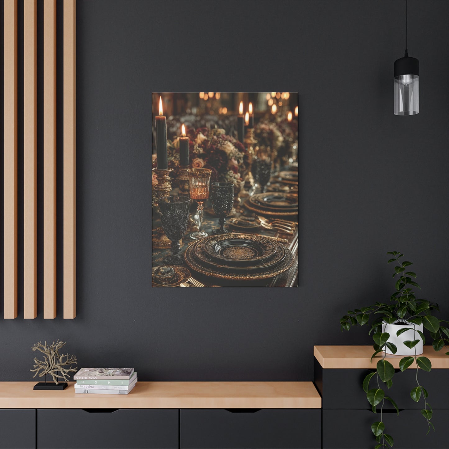 Candlelit Luxury Dinner Table Wall Art & Canvas Print