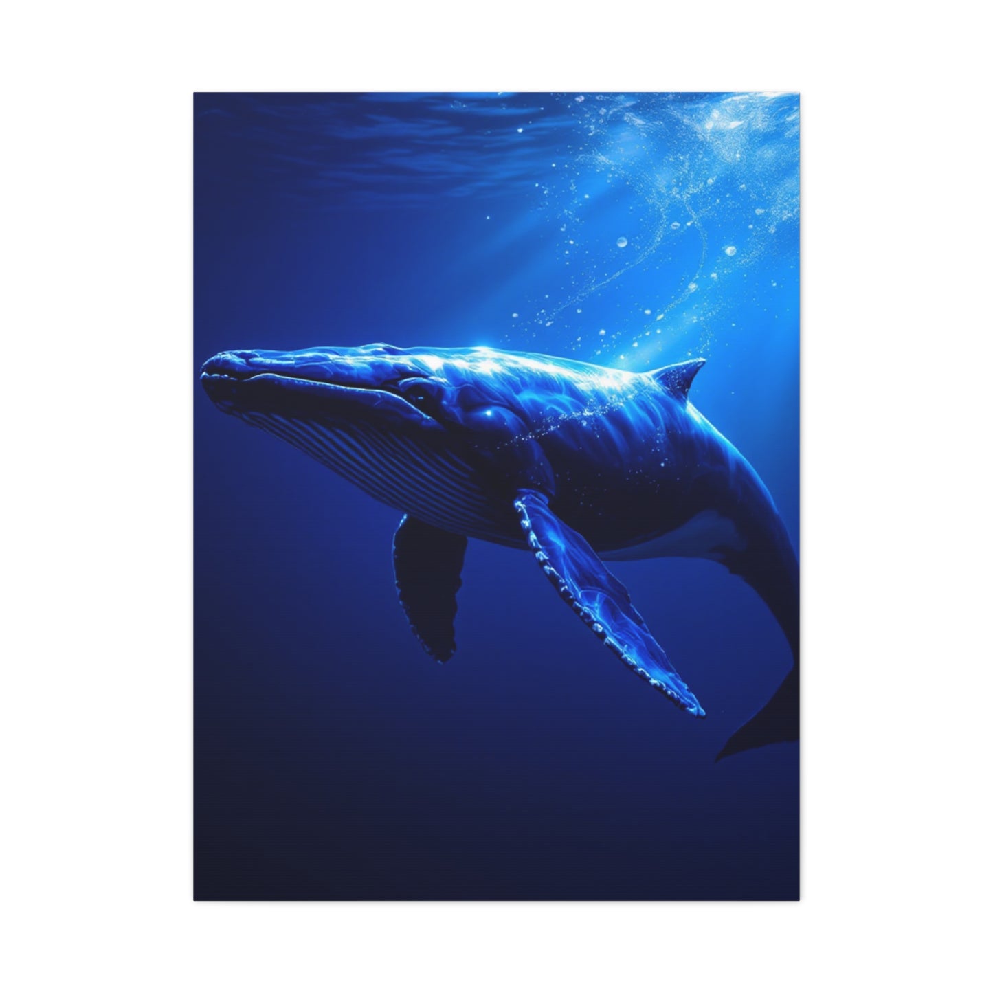 Majestic Blue Whale in Deep Ocean Light Wall Art & Canvas Prints