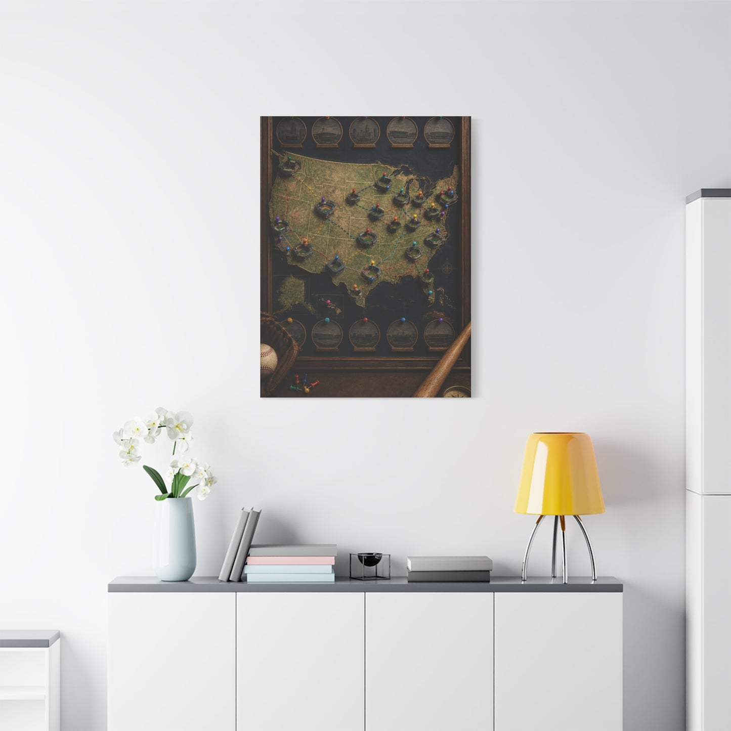 Interactive Stadium Tracker Map Sports Wall Art & Canvas Print