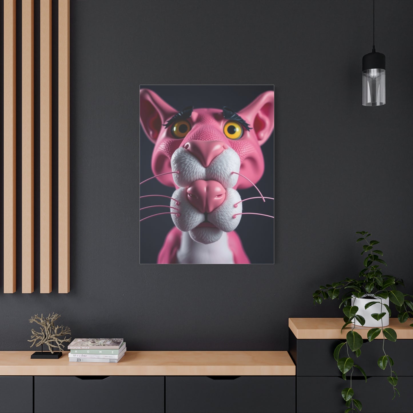 Pink Elysium Panther Art Wall Art & Canvas Print