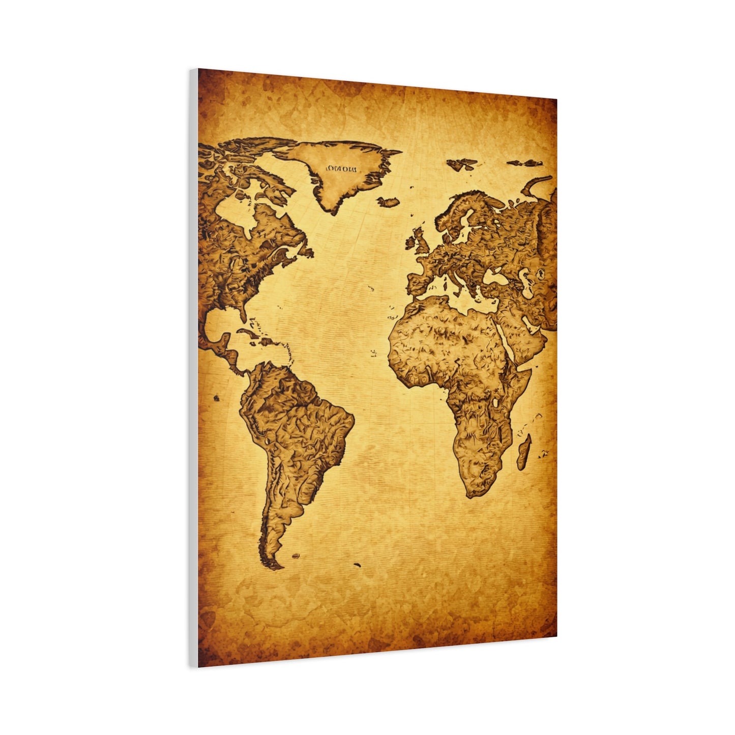 Vintage Portrait Sketch Map Background Wall Art & Canvas Print