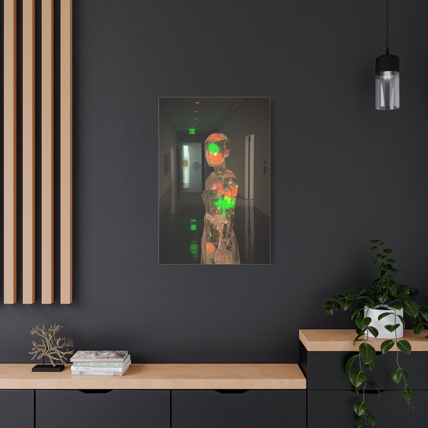 Luminous Crystal Figure Installation Wall Art & Canvas Print