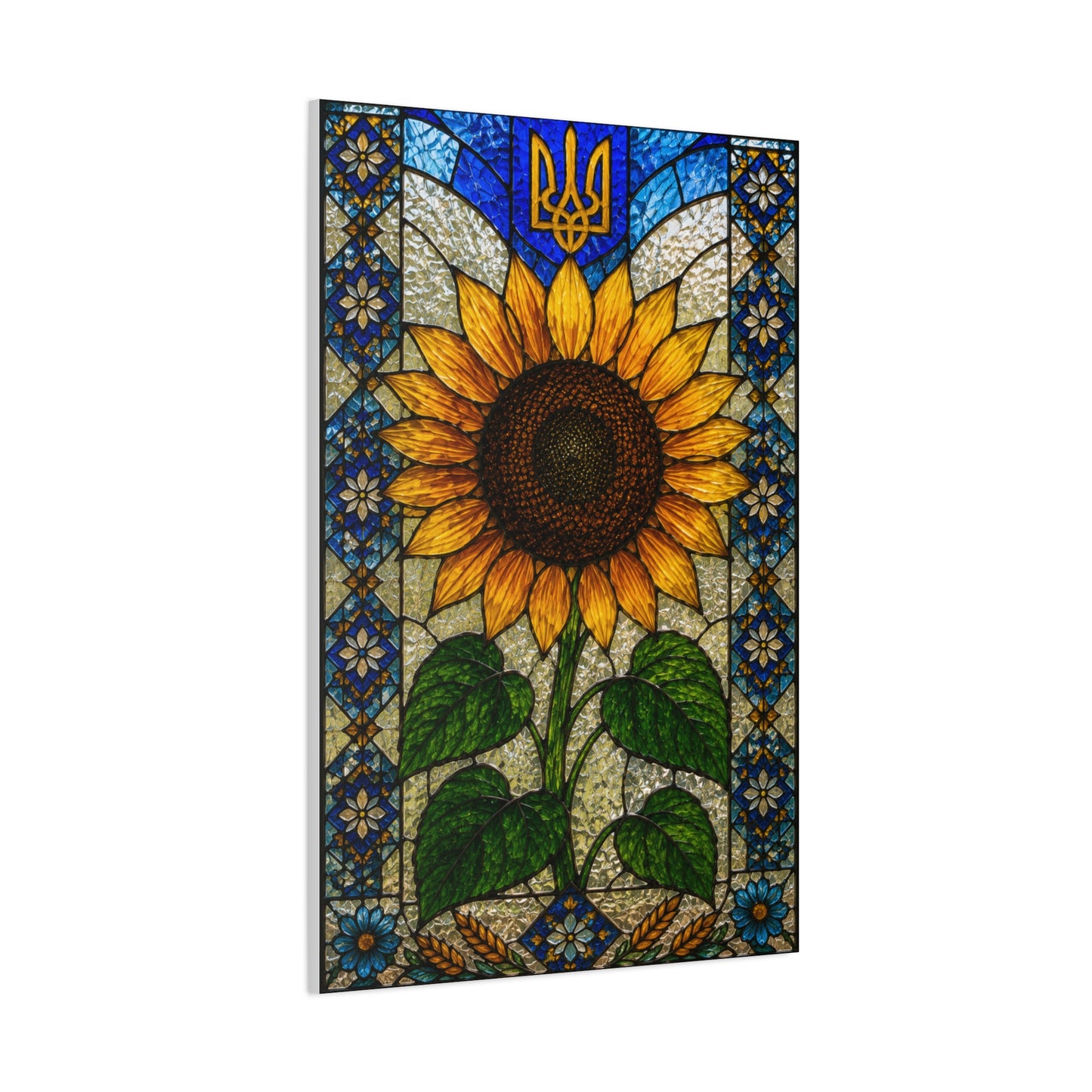 Ornate Mosaic Sunflower Heritage Wall Art & Canvas Print