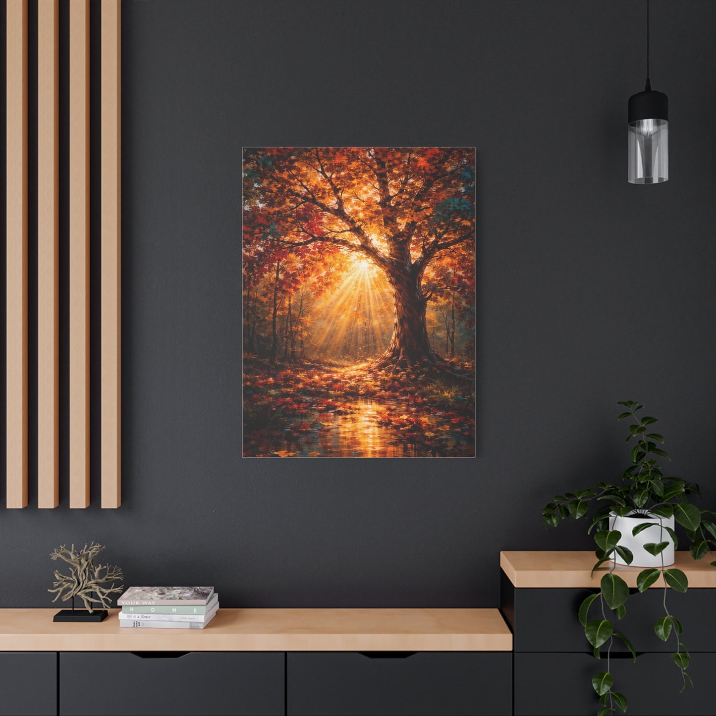 Radiant Autumn Sunburst Tree Wall Art & Canvas Print