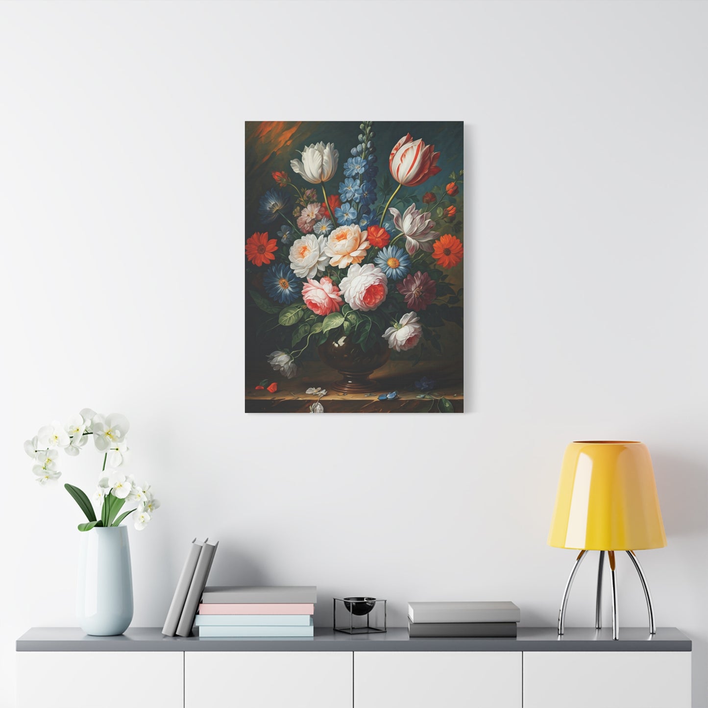 Midnight Bloom Still Life Wall Art & Canvas Print