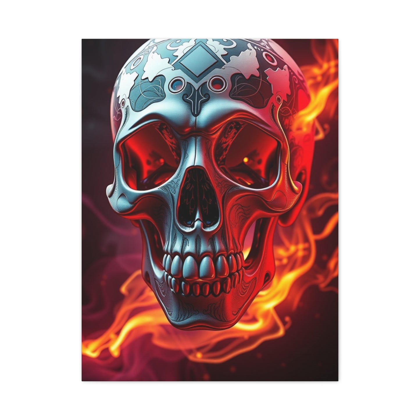 3D Trippy Skull Art By Ali Gulec Art Supreme Canvas Wall Art & Canvas Print