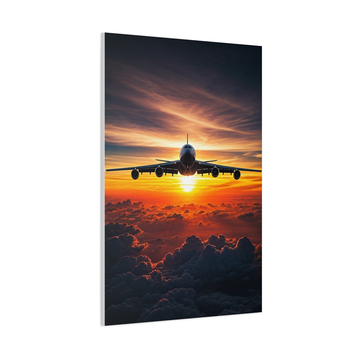 Sunset Flight Above the Clouds Wall Art & Canvas Prints