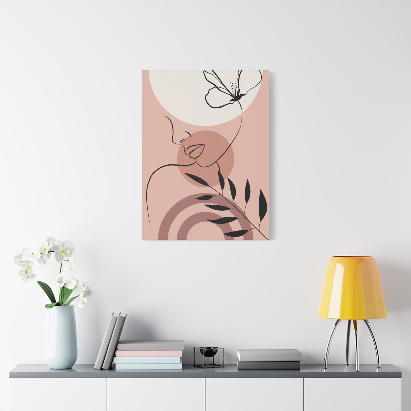 Lady Flower Leaves Deco Wall Art & Canvas Prints