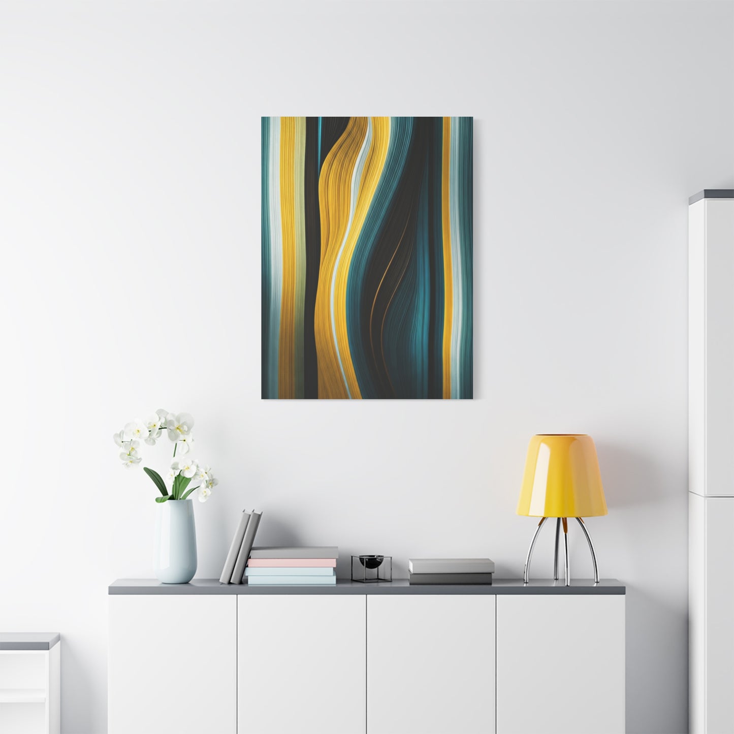 Vertical Gold Flow Abstract Wall Art & Canvas Prints
