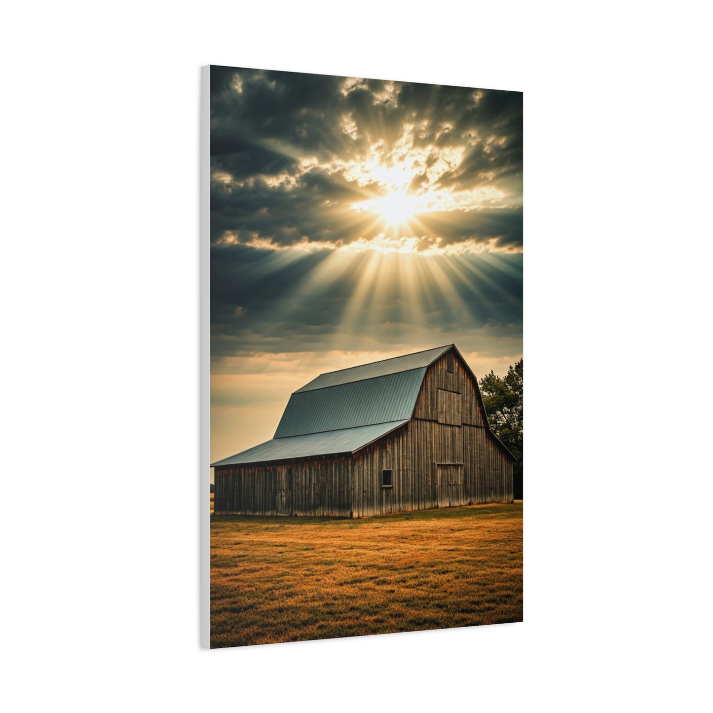 Sunbreak Over the Old Barn Wall Art & Canvas Prints
