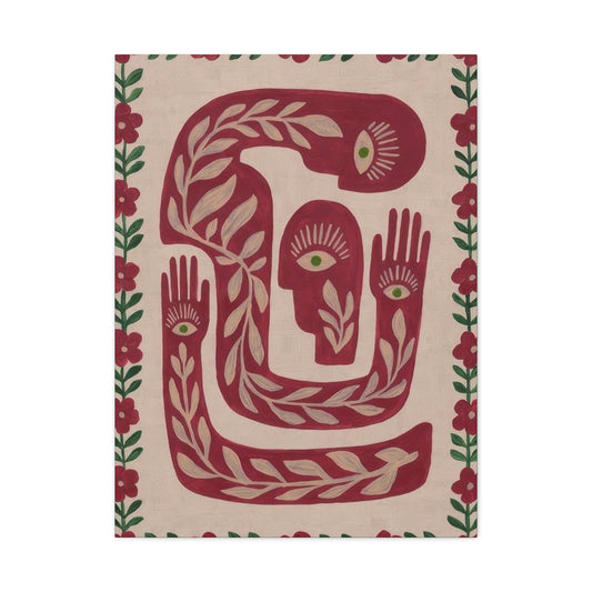 Simple Hands Eyes Flower Deco Wall Art & Canvas Prints