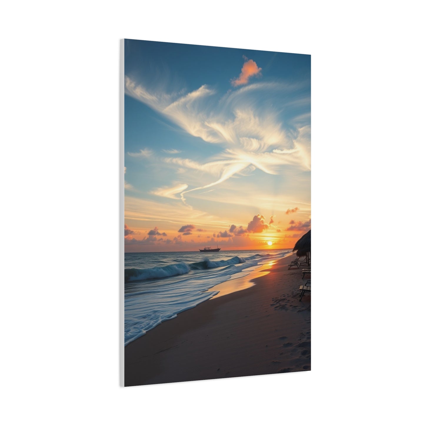 Supreme Beach Sunrise and Sunset Art Collection Wall Art & Canvas Print