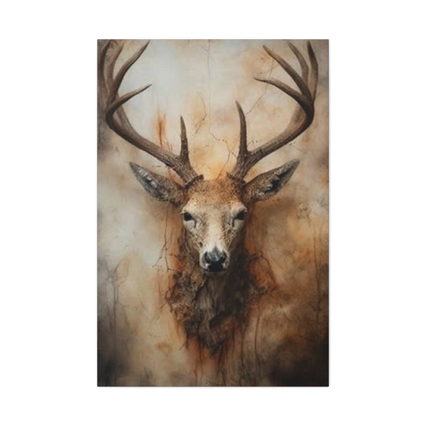 Reindeer Head Painting Wall Art & Canvas Prints
