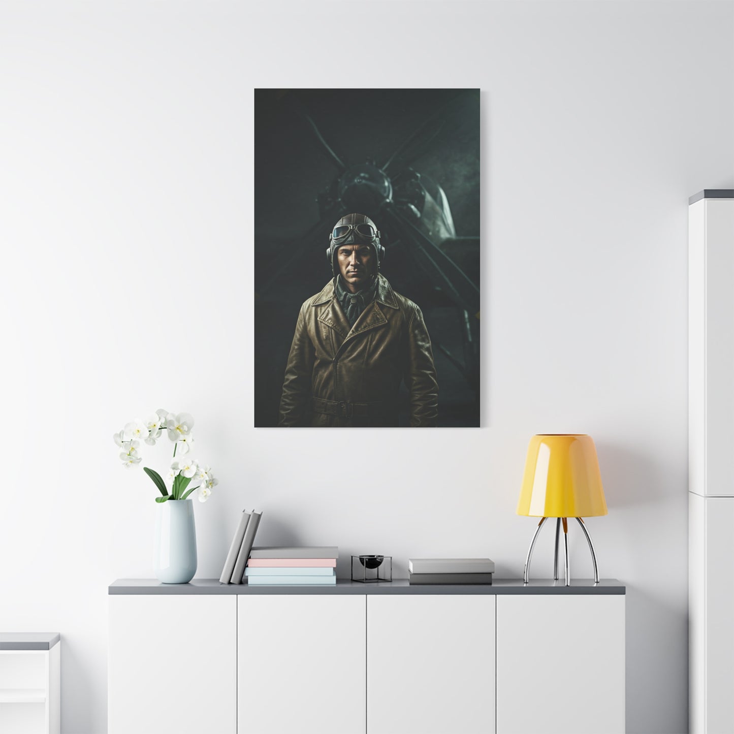 Wartime Pilot Portrait Wall Art & Canvas Prints
