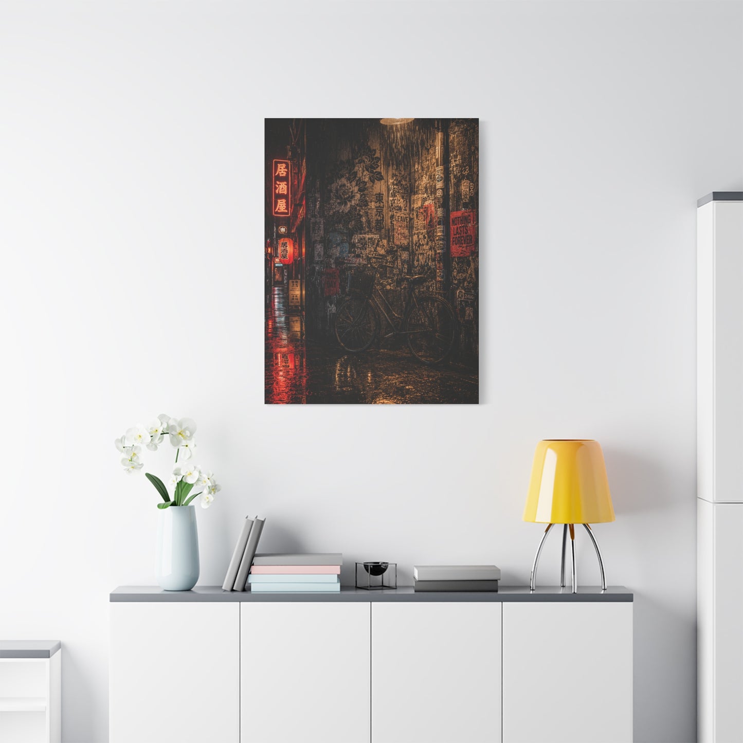 Neon Tokyo Alley Graffiti Street Wall Art & Canvas Print