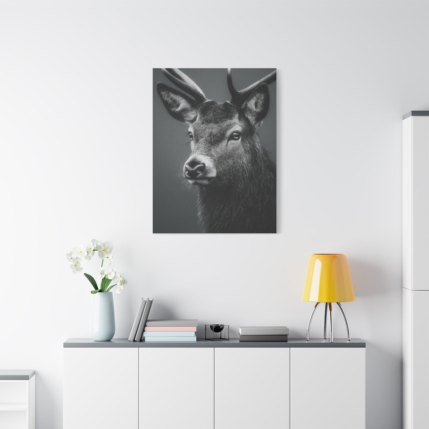 Highland Stag Moonlight Profile Wall Art & Canvas Print