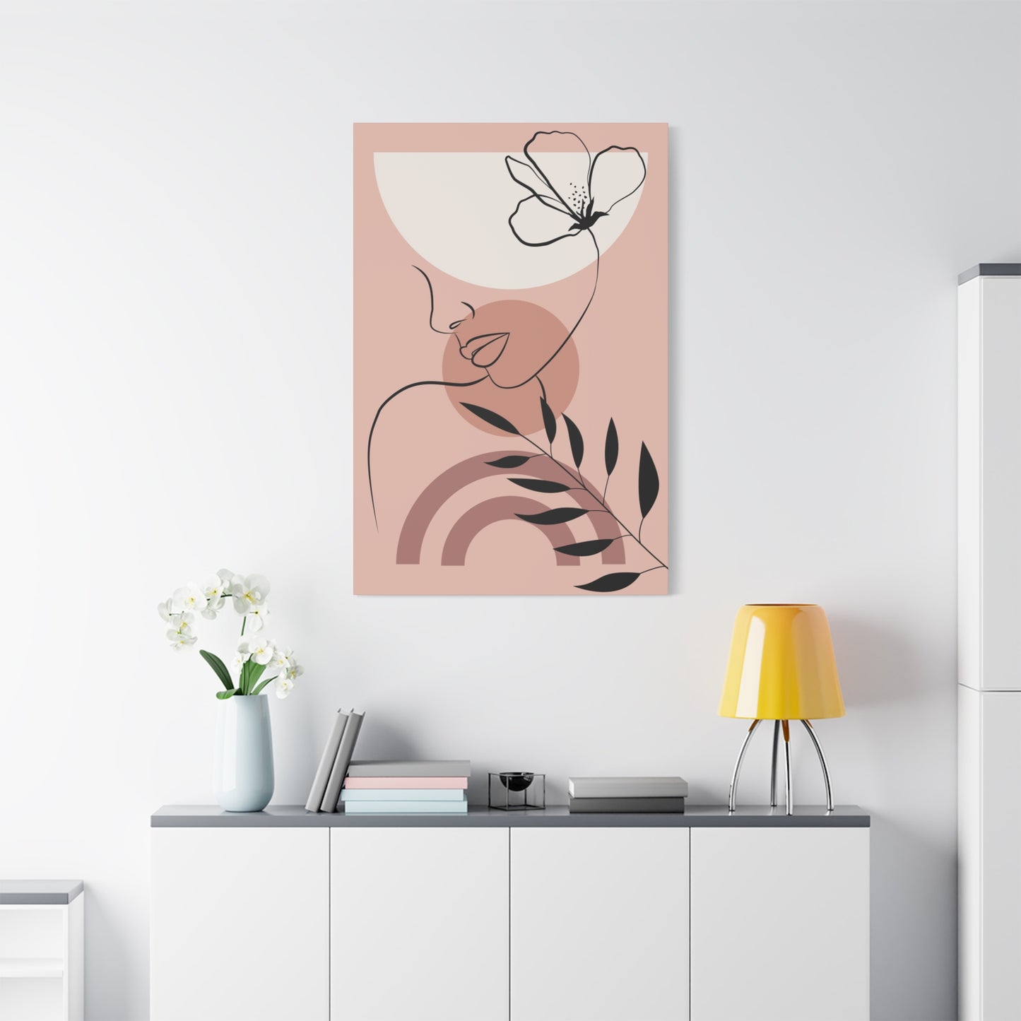 Lady Flower Leaves Deco Wall Art & Canvas Prints