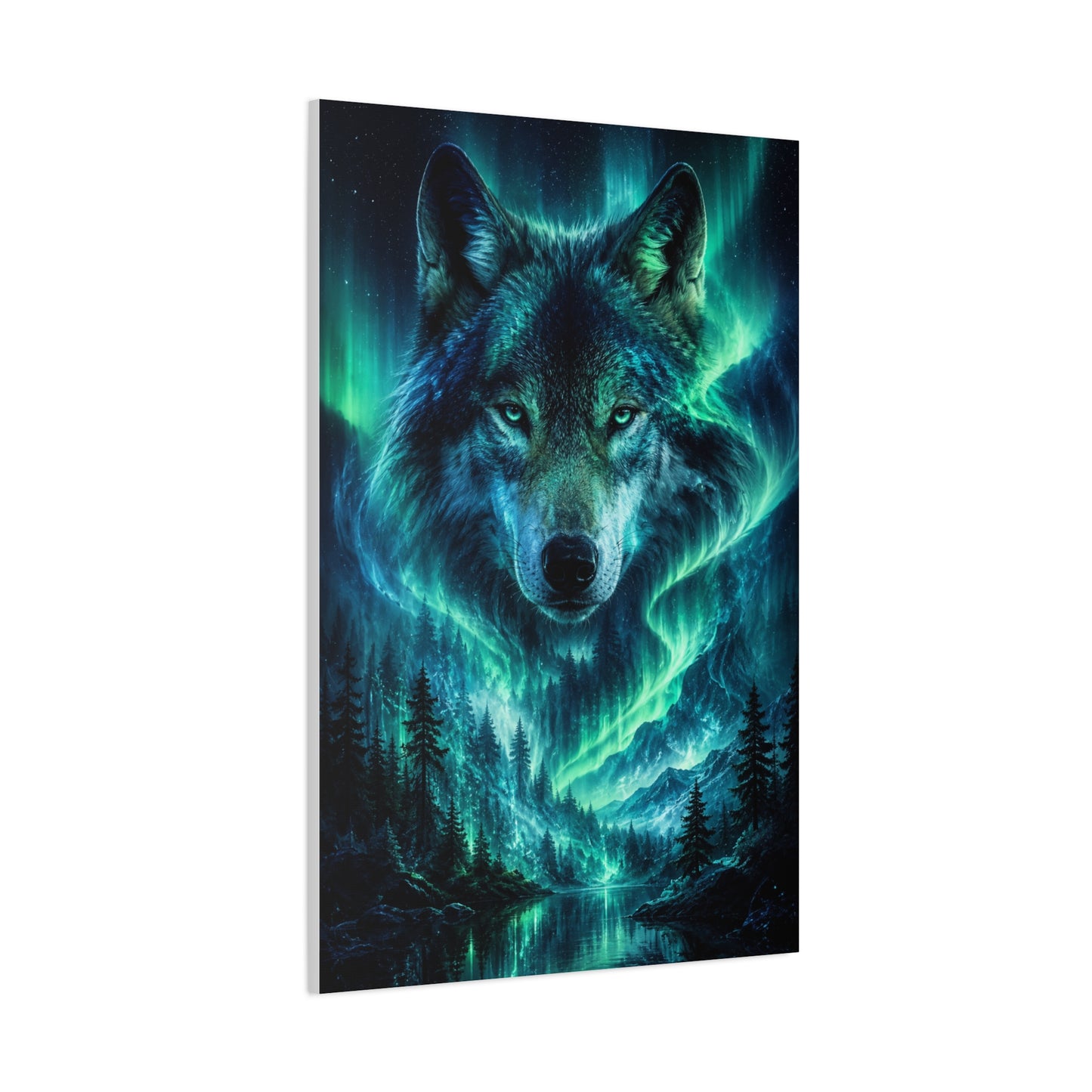 Aurora Spirit Wolf Cosmic Landscape Wall Art & Canvas Print