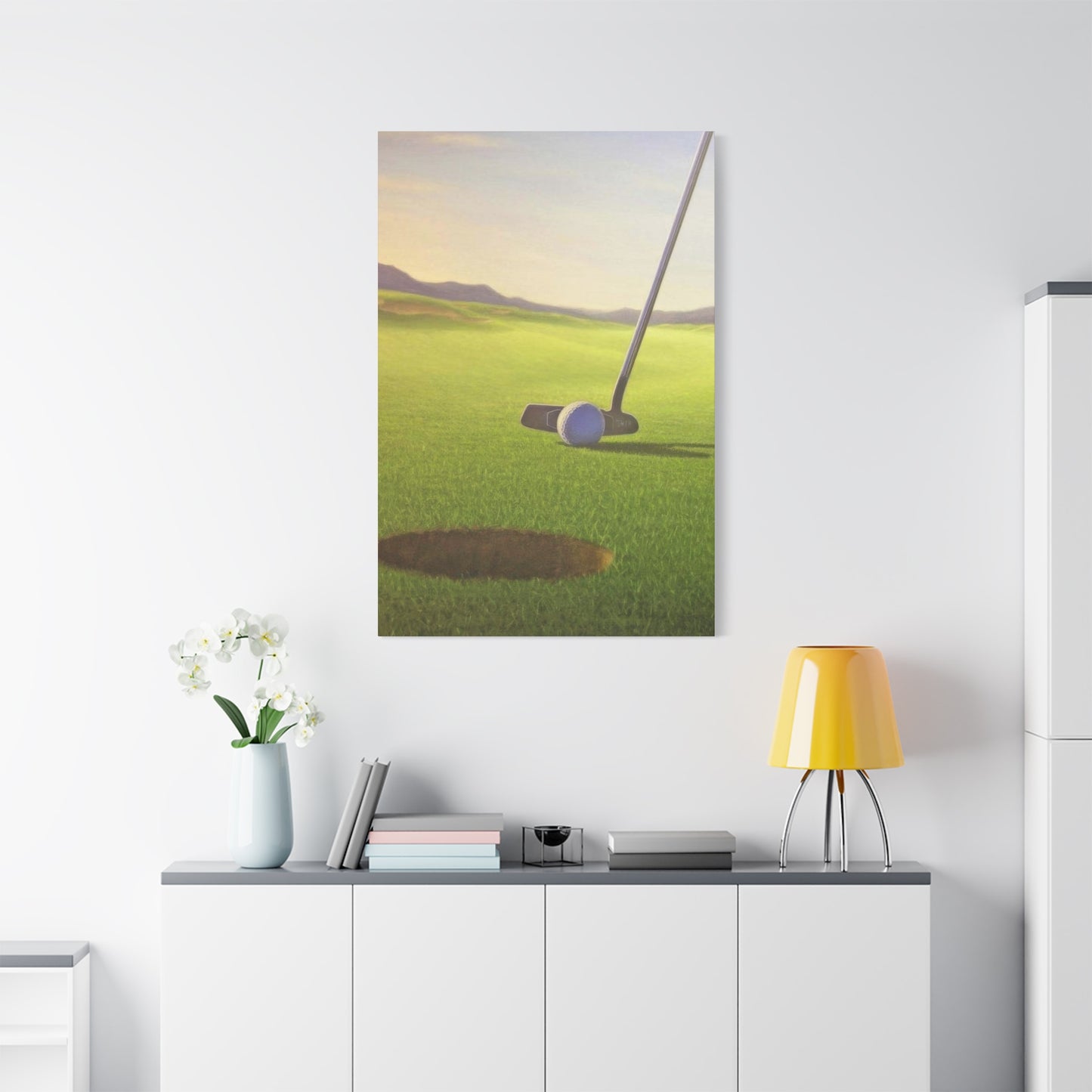 Golf Cup Ball Closeup Wall Art & Canvas Prints