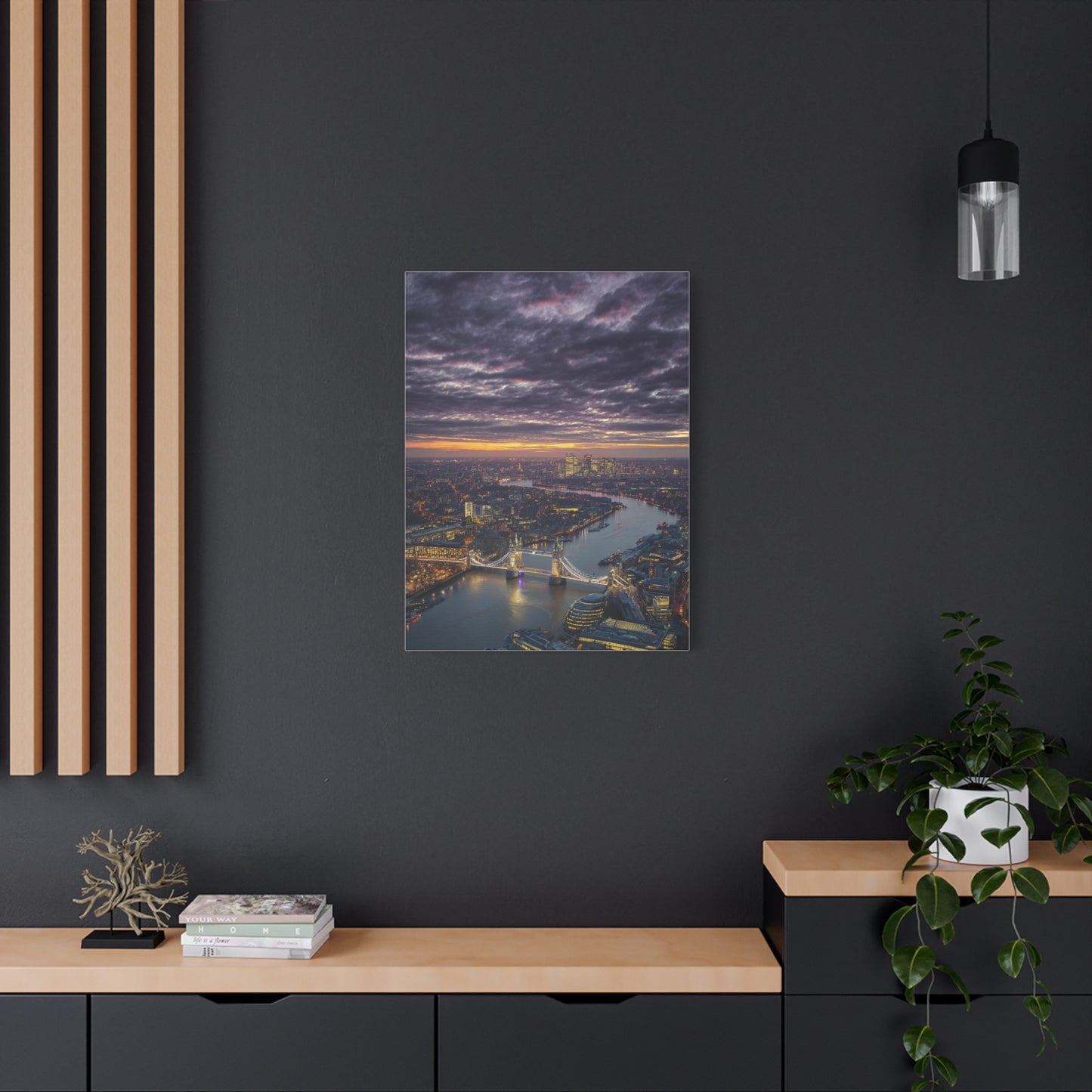London Skyline Twilight Over the River Thames Wall Art & Canvas Print