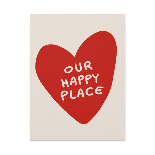 Our Happy Place Red Heart Wall Art & Canvas Prints