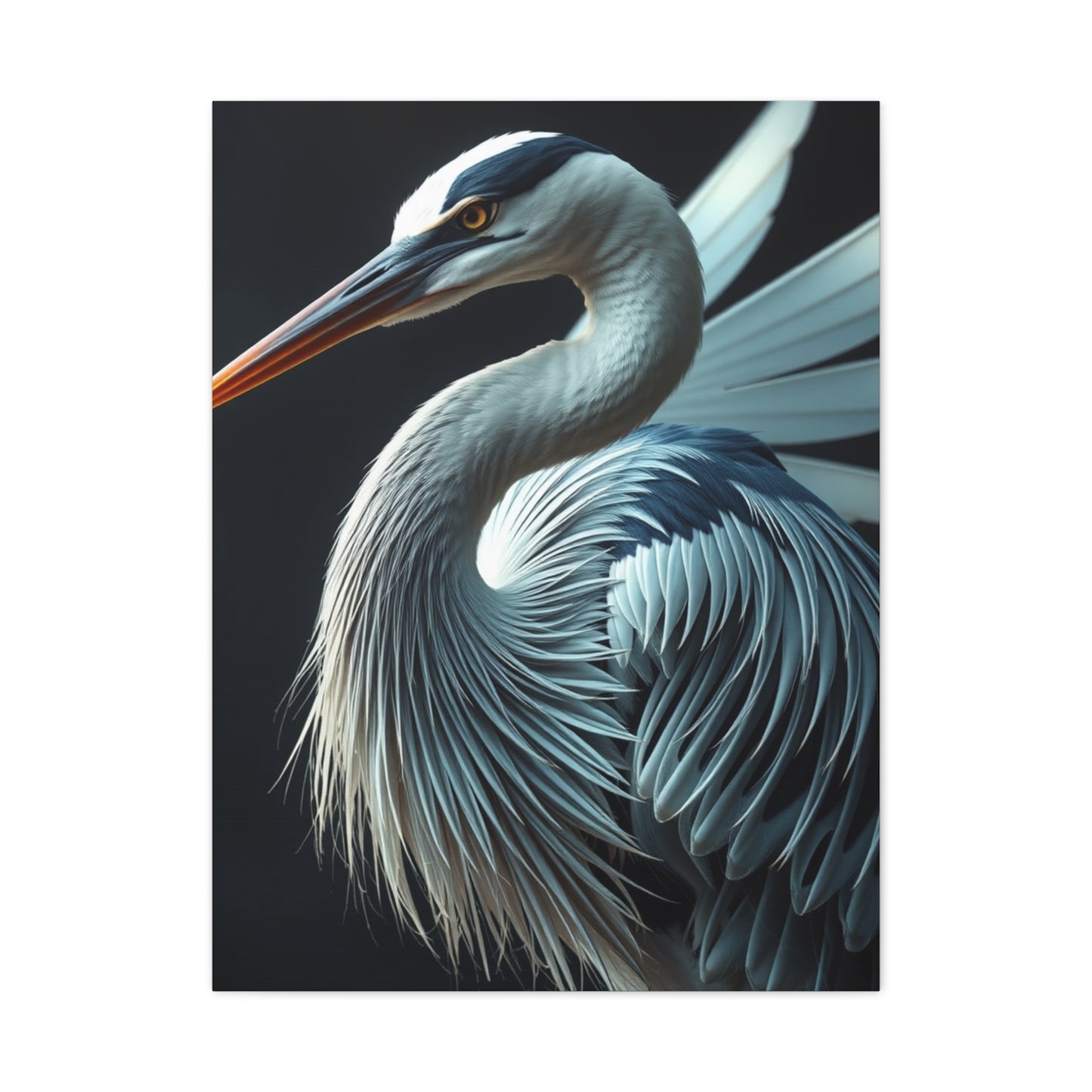 Opulent Heron Tableau wall art & canvas print