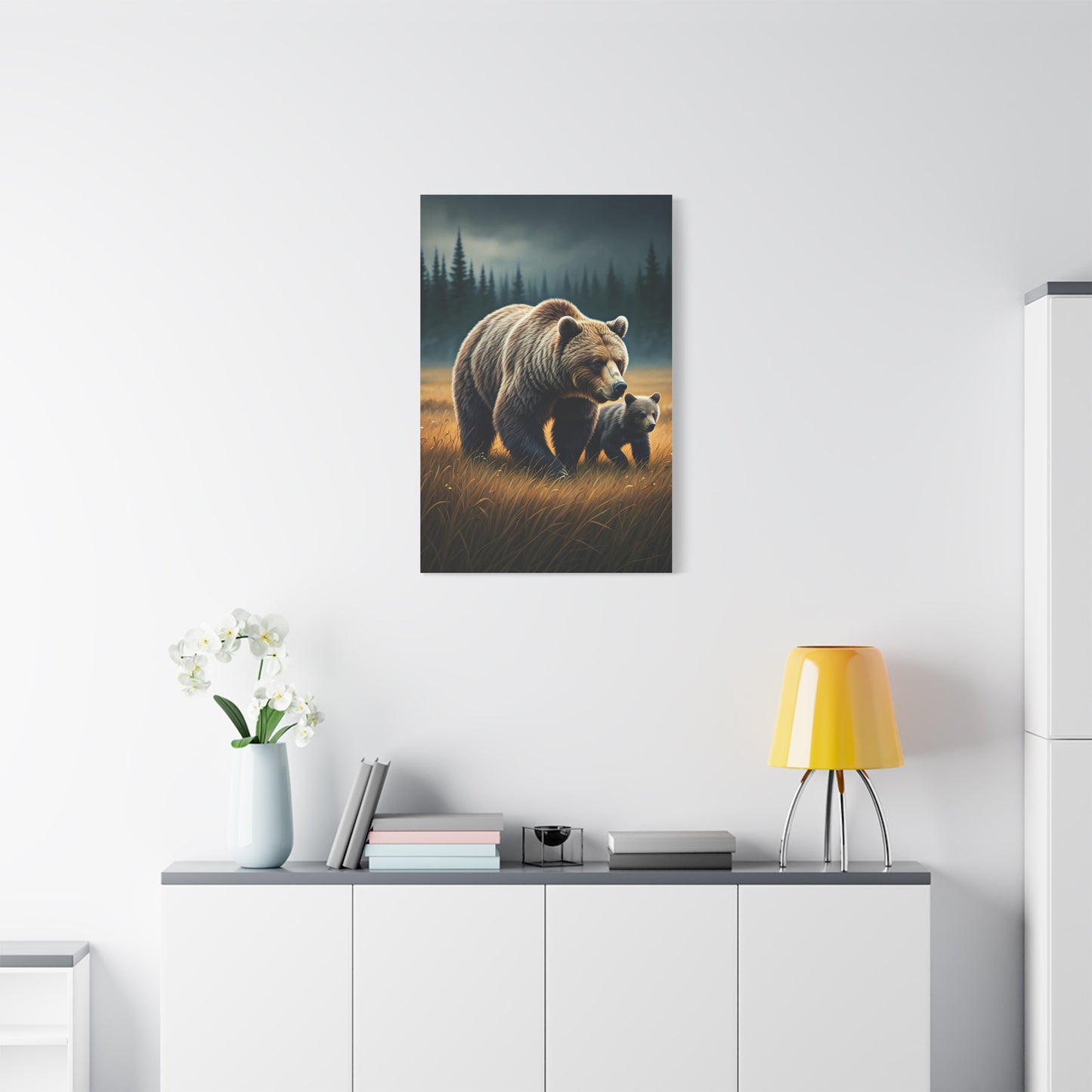 Mother and Cub Golden Meadow Wall Art & Canvas Prints