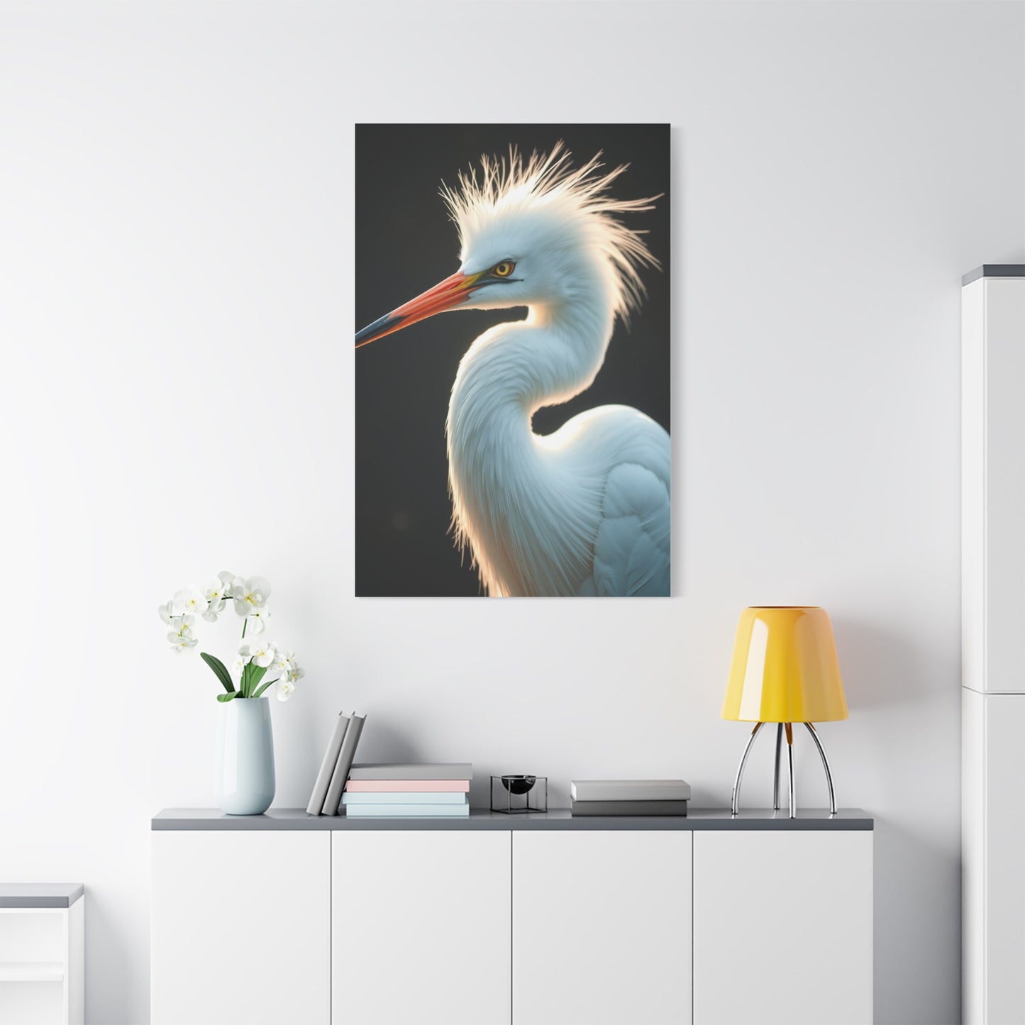 Vision Egret Art Art Wall Art & Canvas Print