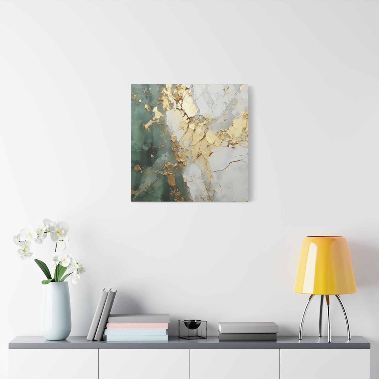 Golden Teal Art Wall Art & Canvas Prints