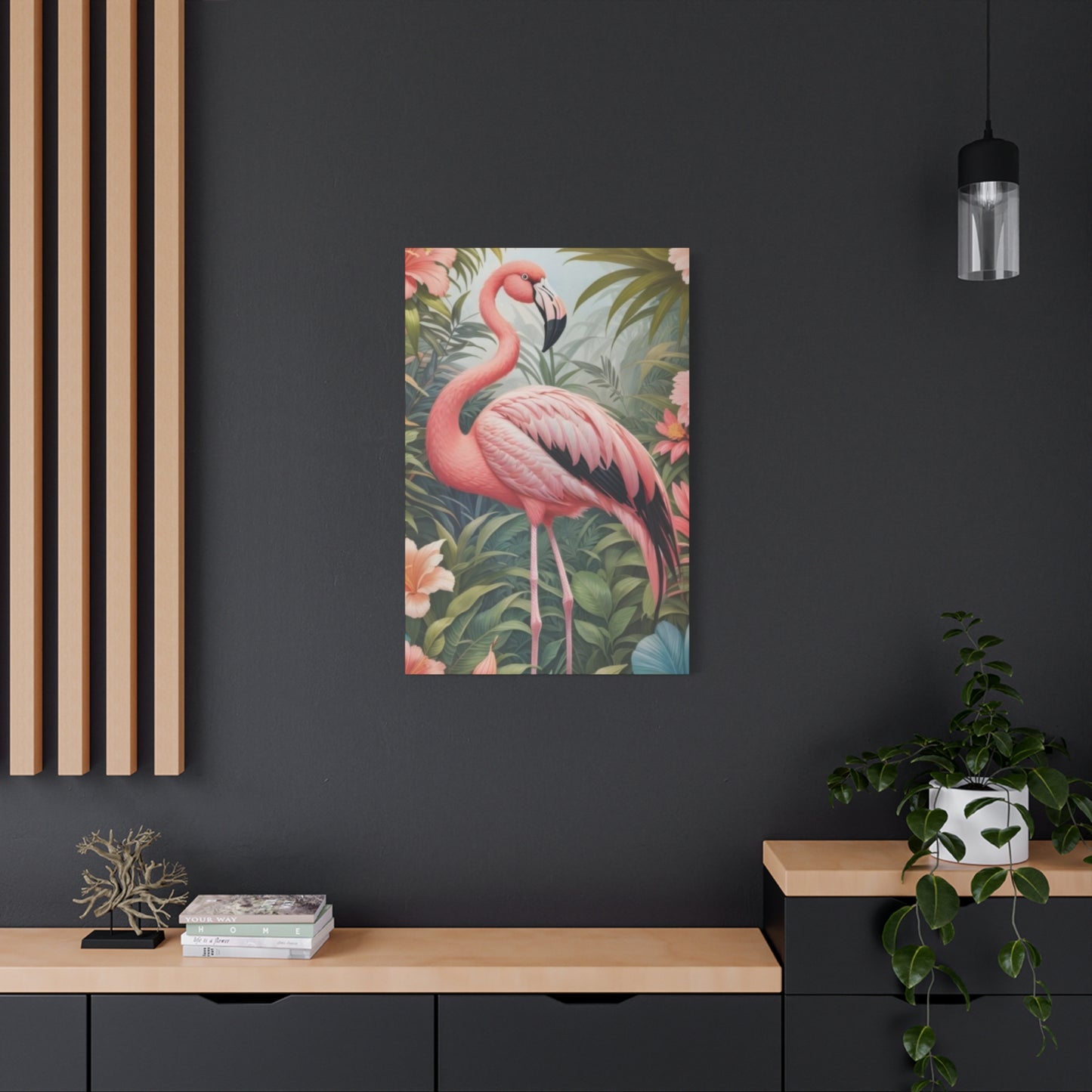 Flamingo In Forest Wall Art & Canvas Prints