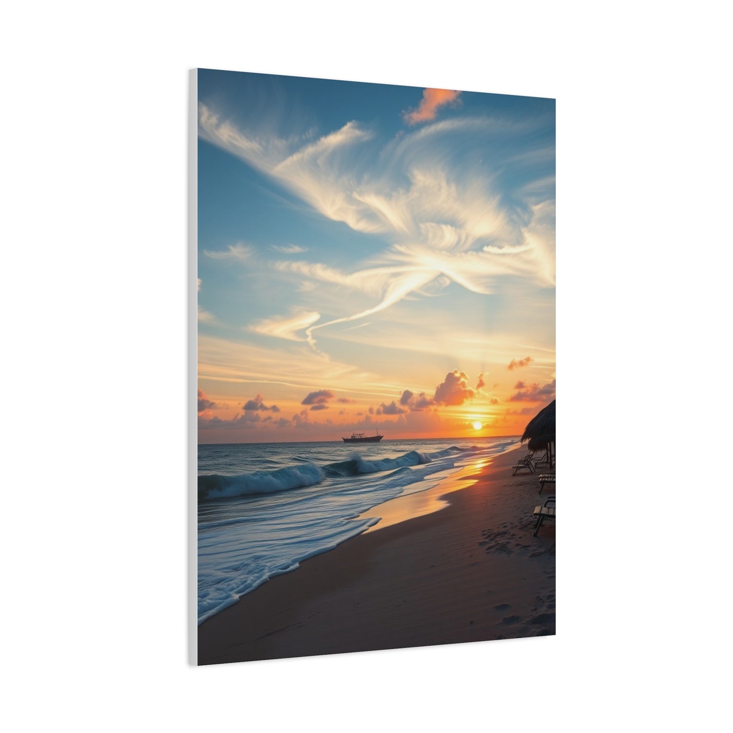 Supreme Beach Sunrise and Sunset Art Collection Wall Art & Canvas Print