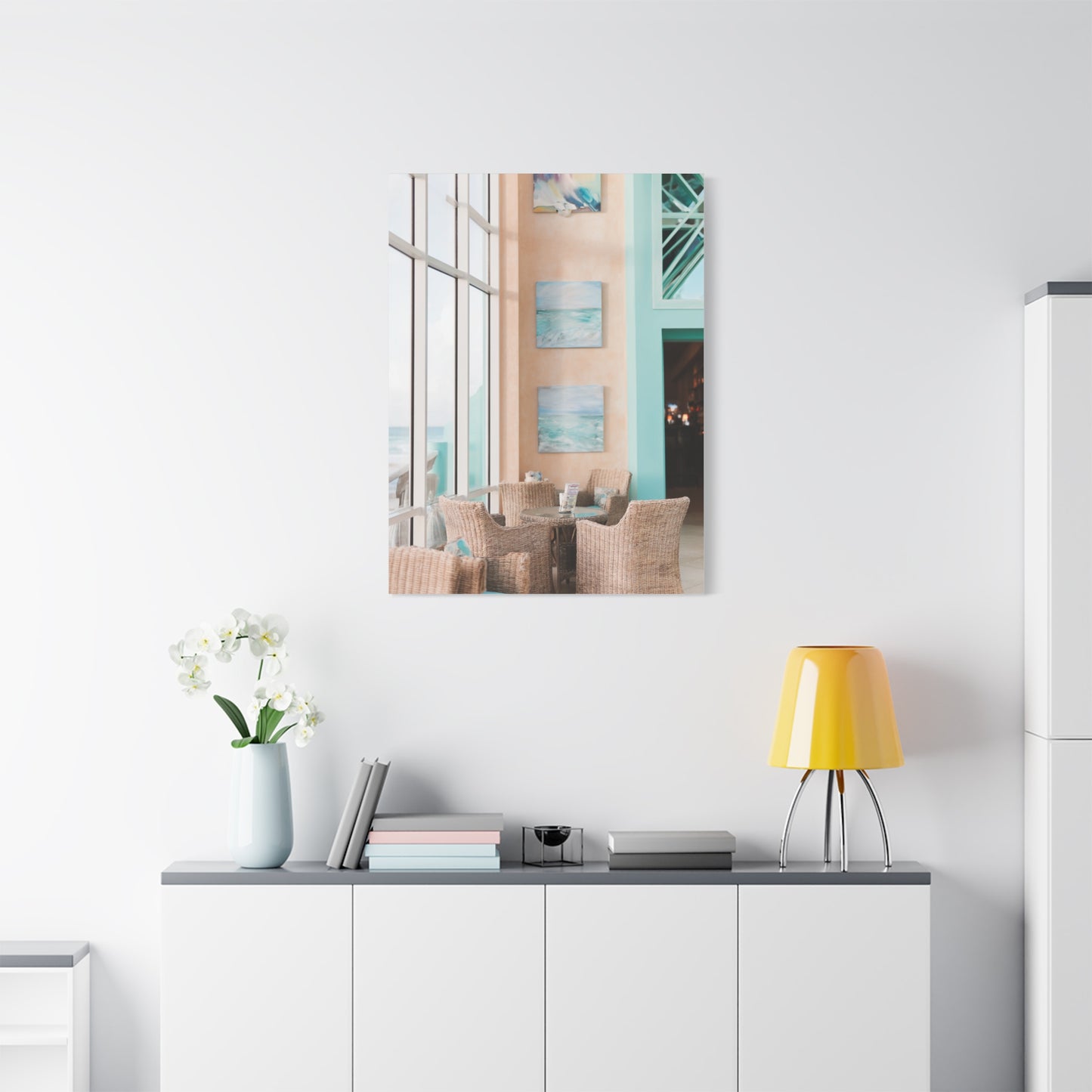 Coastal Resort Lounge Ocean Horizon Wall Art & Canvas Print