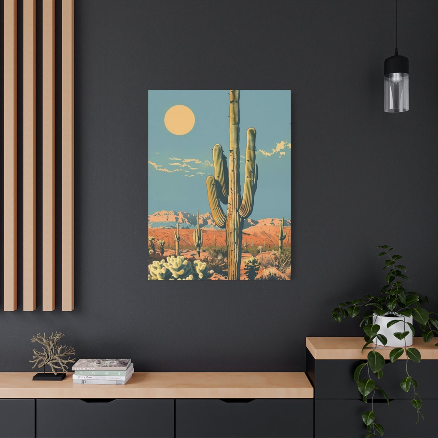 Large Cactus In Desert Wall Art & Canvas Prints