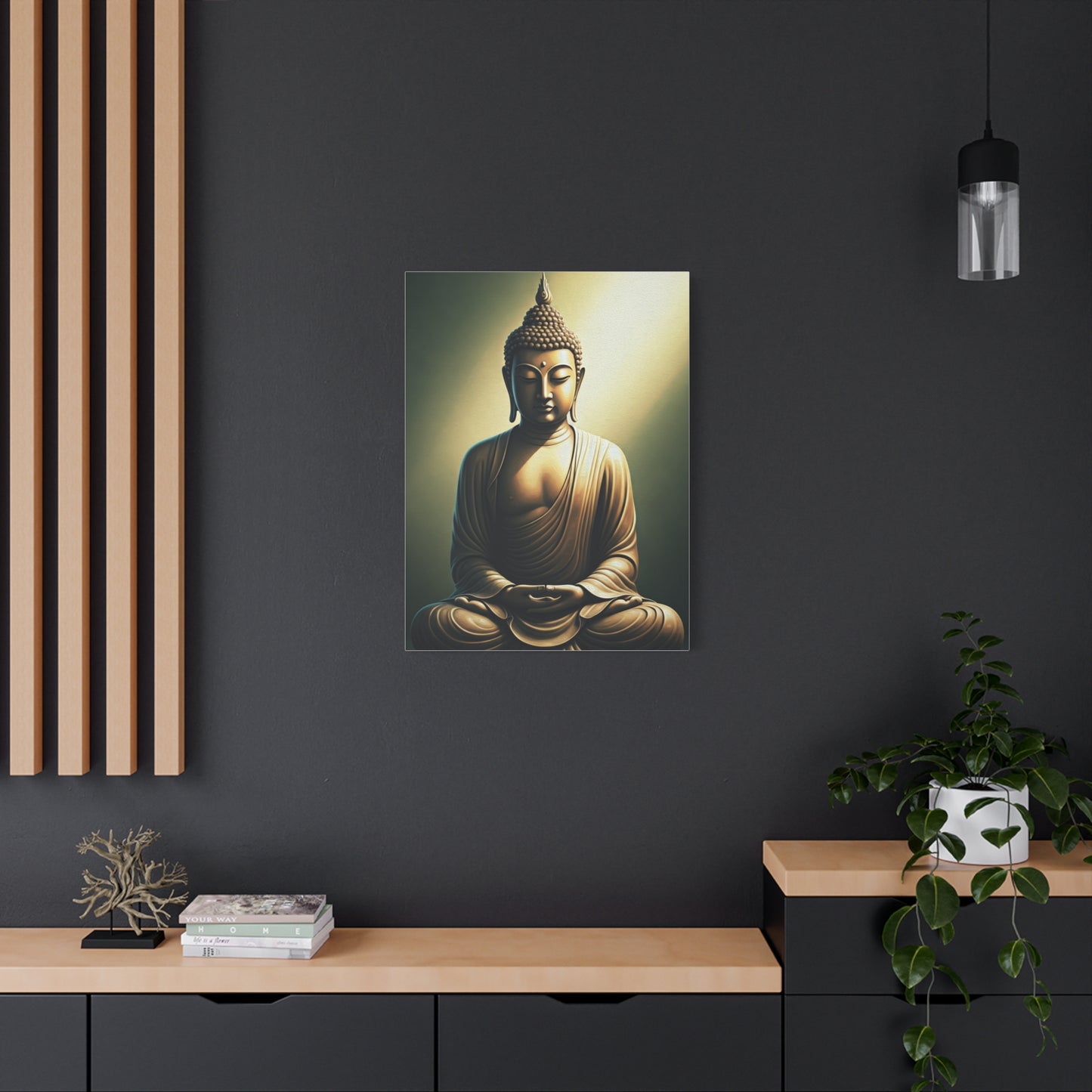 Golden Harmony Buddha Meditation Portrait Wall Art & Canvas Prints