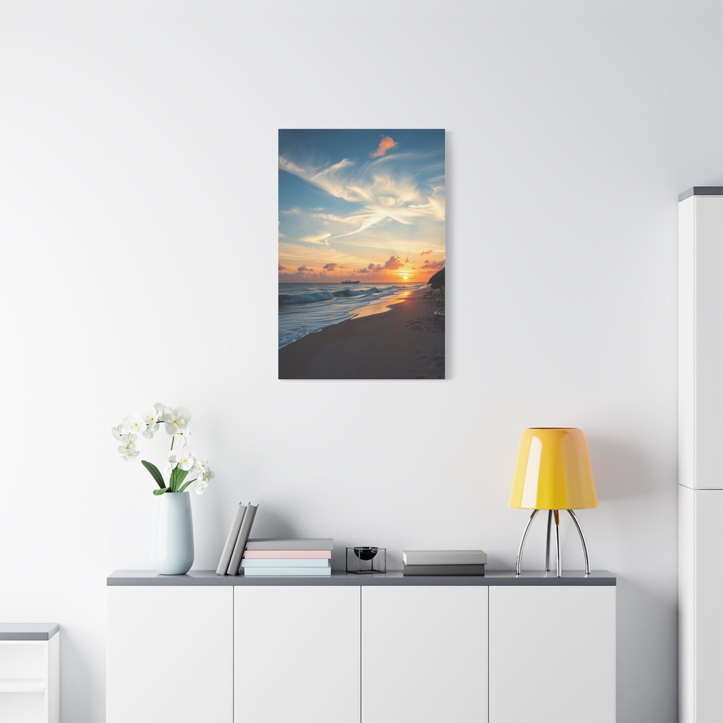 Supreme Beach Sunrise and Sunset Art Collection Wall Art & Canvas Print