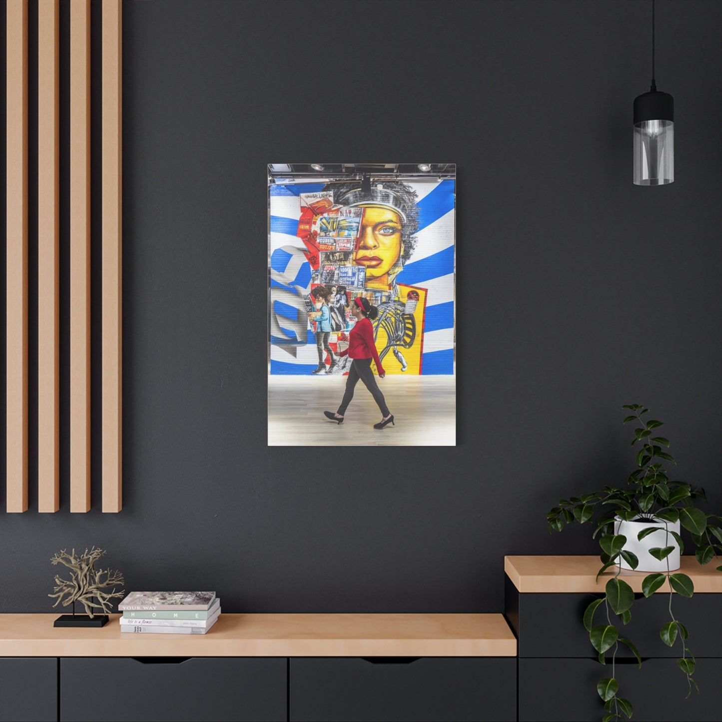 Urban Collage Mural Portrait Wall Art & Canvas Print