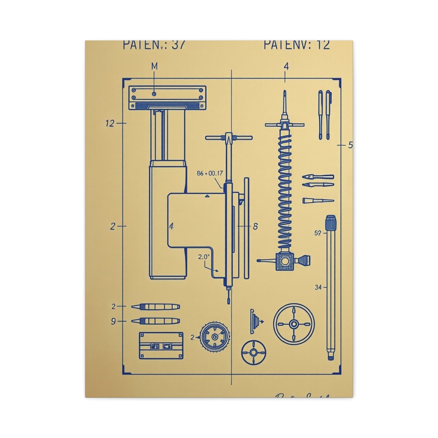 Blueprint & Patent Sketches Art Refined Canvas Wall Art & Canvas Print