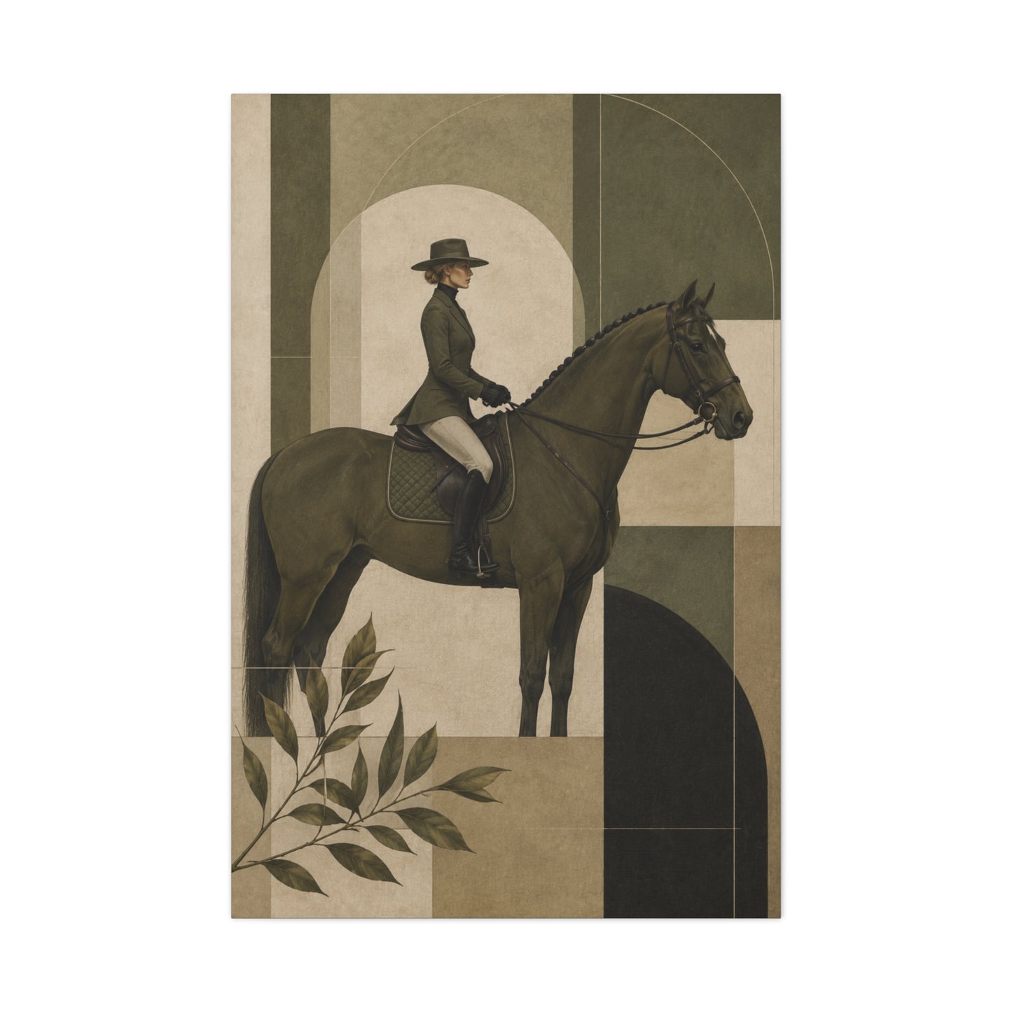 Equestrian Editorial Profile Composition Wall Art & Canvas Print