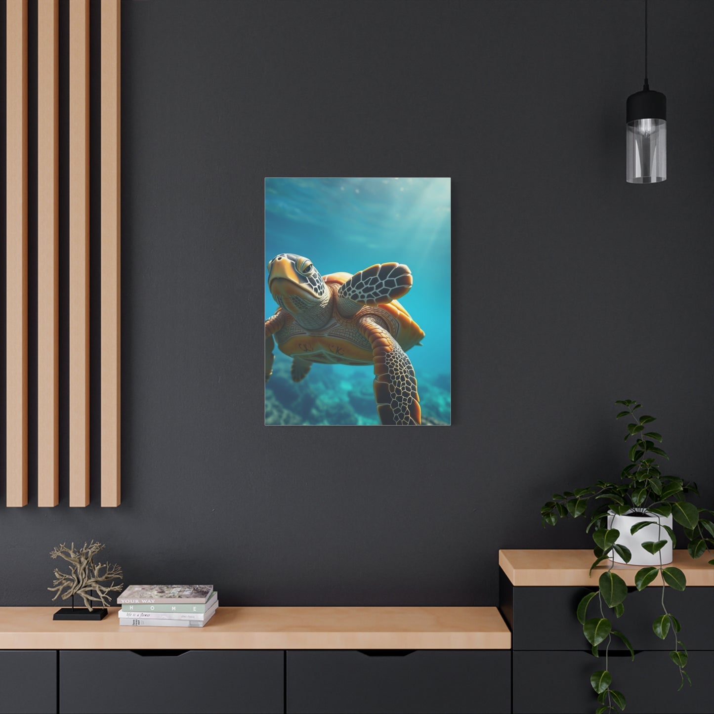 Azure Tortoise Masterpiece Wall Art & Canvas Print