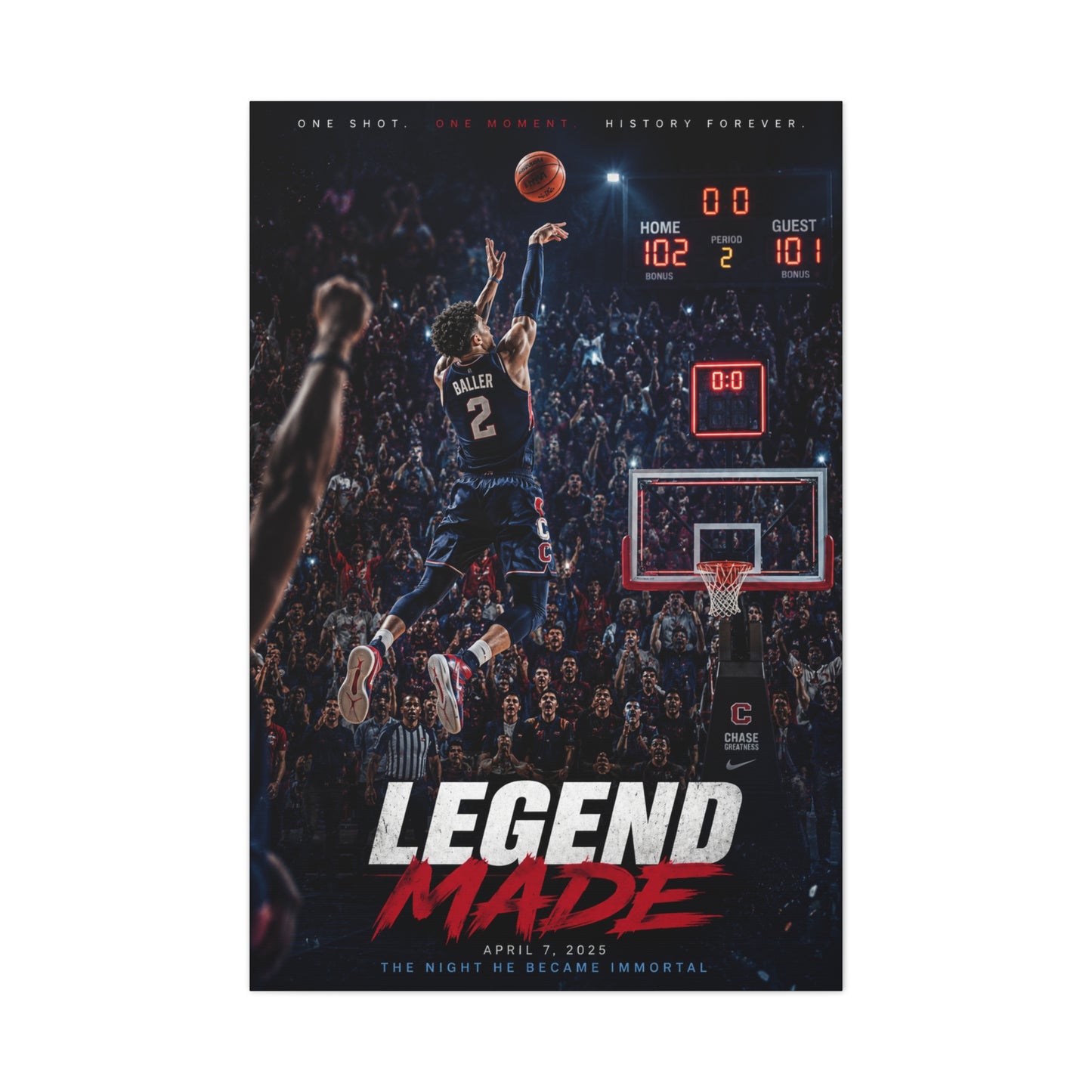 Legend Made Championship Basketball Sports Wall Art & Canvas Print