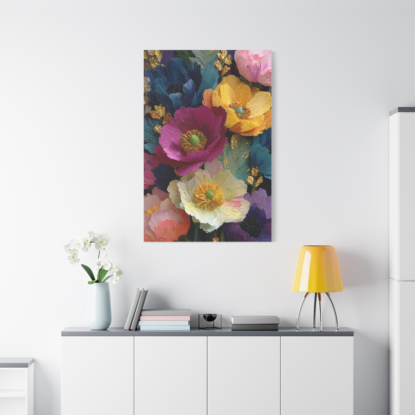Textured Floral Relief Composition Wall Art & Canvas Print