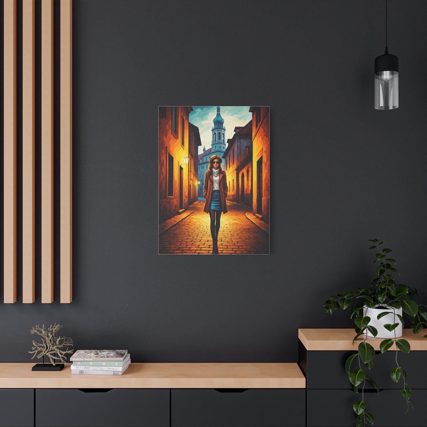 Twilight Alley Stroll Wall Art & Canvas Print