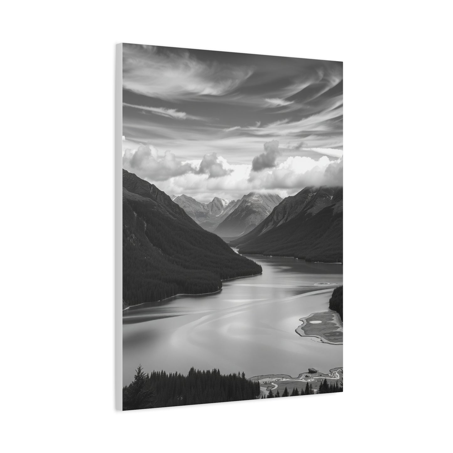 Masterpiece Black & White Scenic Landscapes Art Vision Wall Art & Canvas Print