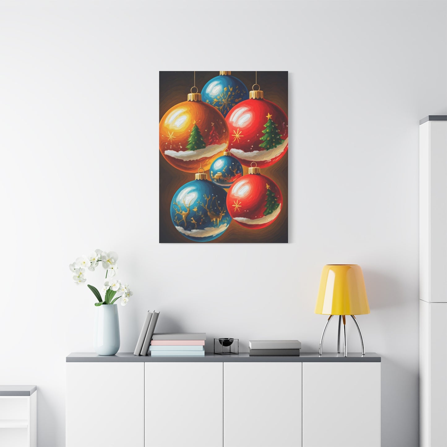 Expressive Painted Christmas Ornament Collection Wall Art & Canvas Print