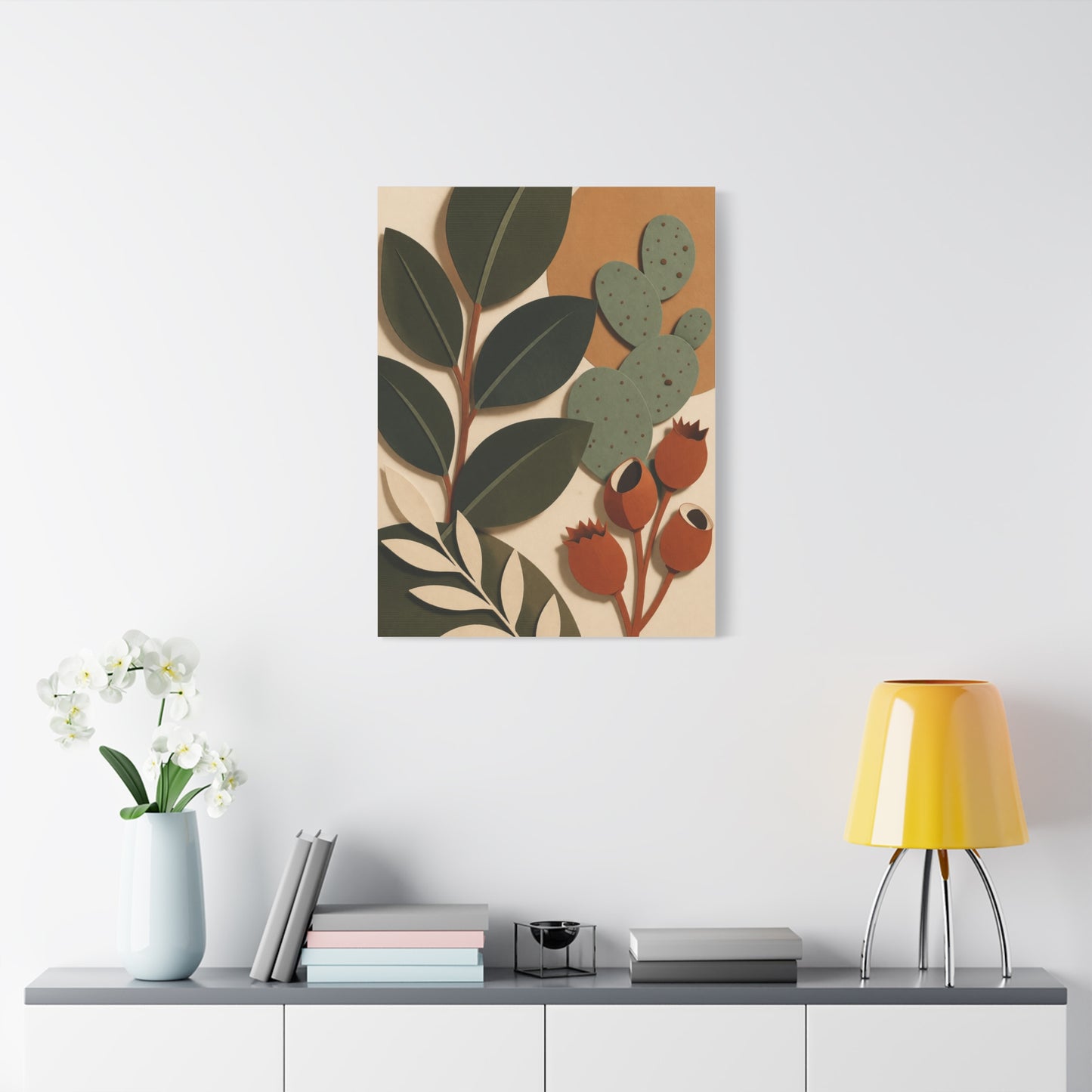 Cut Paper Botanical Modernist Wall Art & Canvas Print