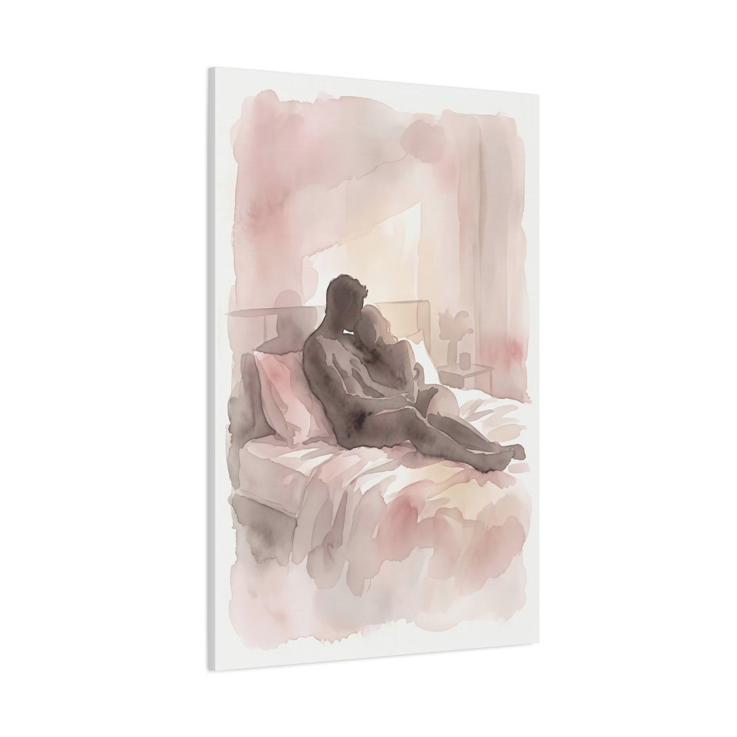Abstract Bedroom Silhouette Romance Wall Art & Canvas Print
