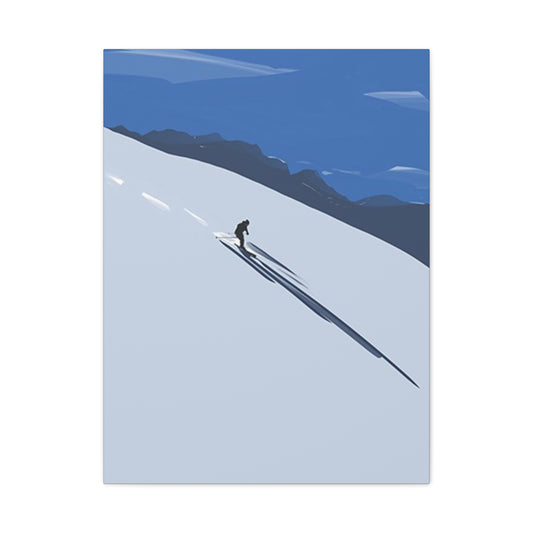 Skiing In Dense Snow Wall Art & Canvas Prints