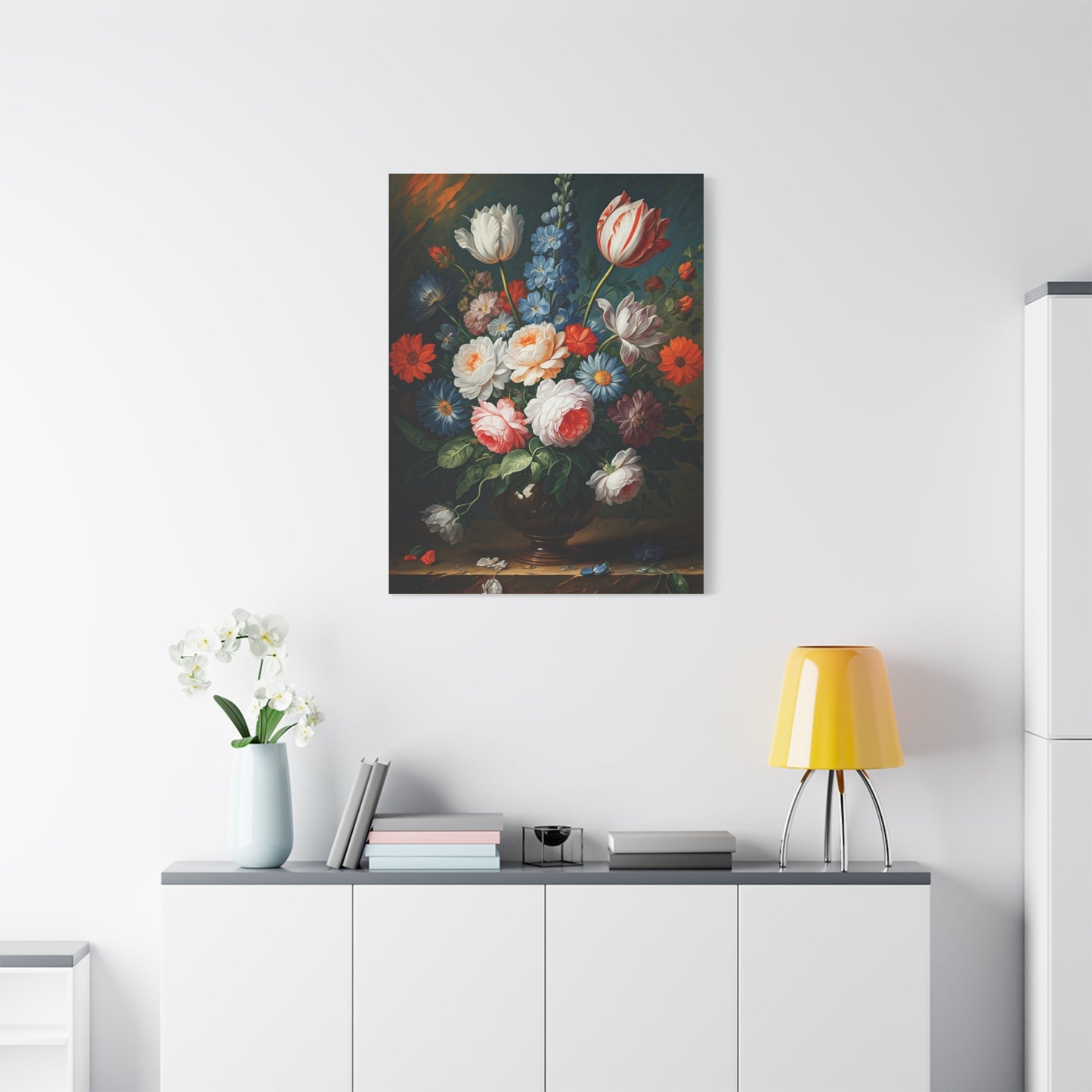 Midnight Bloom Still Life Wall Art & Canvas Print