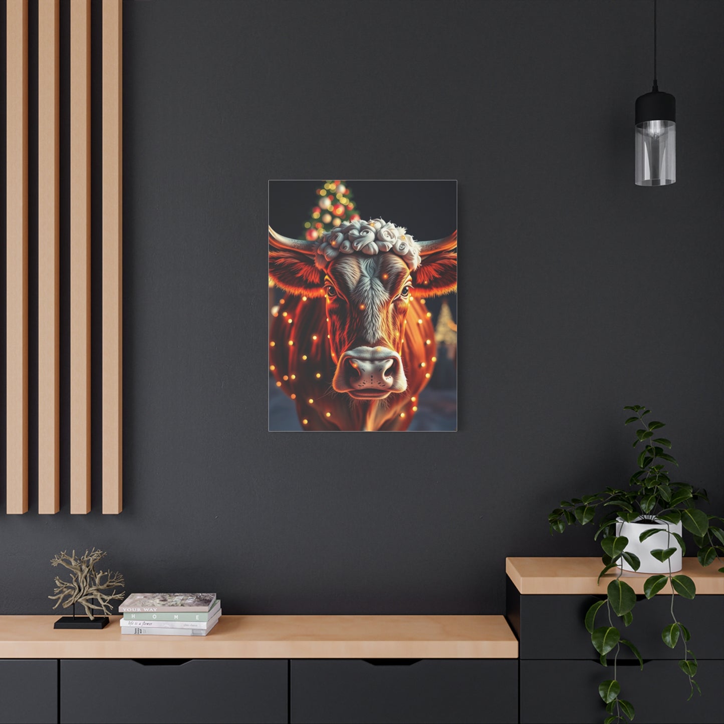 Supreme Christmas Cow Art Collection Wall Art & Canvas Print